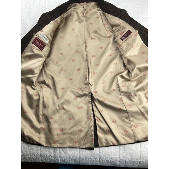 Vtg Jos A Bank 100% Wool Plaid Sport Coat Blazer 100% Camel Hair Lining 2 Button - Picture 6 of 11